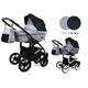 Stroller Pram Pushchair 3in1 2in1 Buggy Car seat Car seat Sports seat Optimum by ChillyKids Silver Black 2in1 Without car seat