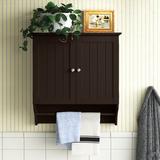 Winston Porter Caril Wall Mounted Bathroom Cabinet Manufactured Wood in Brown/Gray | 25.4 H x 23.82 W x 8.86 D in | Wayfair