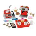 Ecoiffier – Coffee Shop – Spielset mit Kaffeemaschine, Donuts, Kaffeeservice, Kasse, Spielgeld, Mini-Smartphone, für Kinder ab 18 Monaten