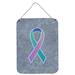 Caroline's Treasures Teal Pink & Blue Ribbon For Thyroid Cancer Awareness by Denny Knight Wall Art Plaque Metal | 16 H x 12 W x 0.02 D in | Wayfair