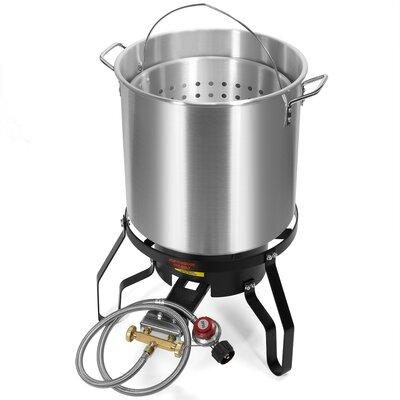 Barton All Purpose Aluminum Steamer Barbecues Fair Clam Bake 1-Burner Propane Turkey Fryer Stainless Steel/Aluminum in Gray | Wayfair 99905