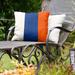 East Urban Home New York NYC Hockey Indoor/Outdoor Striped Throw Pillow Polyester/Polyfill blend in Orange/Blue/White | 20 H x 20 W x 3 D in | Wayfair