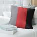 East Urban Home Carolina Hockey Linen Striped Pillow Polyester/Polyfill/Linen in Red/Gray/Black | 14 H x 14 W x 3 D in | Wayfair