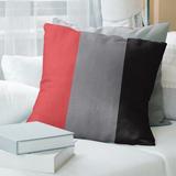 East Urban Home Carolina Hockey Linen Striped Pillow Polyester/Polyfill/Linen in Red/Gray/Black | 20 H x 20 W in | Wayfair