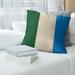 East Urban Home Milwaukee Basketball Linen Striped Pillow Cover Linen in Green/Blue/White | 20 H x 20 W x 1.5 D in | Wayfair
