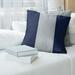 East Urban Home New York Bronx Baseball Linen Striped Pillow Cover Linen in Gray/Blue/Navy | 14 H x 14 W x 1 D in | Wayfair