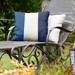 East Urban Home Toronto Baseball Indoor/Outdoor Striped Throw Pillow Polyester/Polyfill blend in Blue/White/Navy | 18 H x 18 W x 4 D in | Wayfair