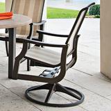 Telescope Casual St. Catherine Swivel Patio Dining Armchair Plastic/Resin/Sling | 39 H x 25.5 W x 29.75 D in | Wayfair HH6J43D01