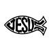 Winston Porter Saritoga Darwin Fish w/ Jesus in Stylish Lettering Laser Cut Solid Steel Wall Sign Metal in Red | 24 H x 24 W x 0.06 D in | Wayfair