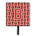 Ebern Designs Darol Letter Z Football Wall Key Organizer w/ Key Hooks Metal in Red/Gray | 5.75 H x 4.25 W x 1.25 D in | Wayfair