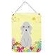 The Holiday Aisle® Easter Eggs Pug Hanging Prints Wall Décor Metal in Gray/Yellow | 12 H x 16 W x 0.03 D in | Wayfair