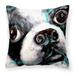 Winston Porter O'Reilly Boston Terrier Jake Pretty Please Indoor/Outdoor 14" Throw Pillow Polyester/Polyfill blend | 18 H x 18 W x 3 D in | Wayfair