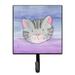 Harriet Bee Theodor Cat Face Wall Key Organizer w/ Key Hooks Metal in Blue/Pink | 5.75 H x 4.25 W x 1.25 D in | Wayfair