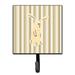 Harriet Bee Ruley Rabbit on Stripes Wall Key Organizer w/ Key Hooks Metal in Brown | 5.75 H x 4.25 W x 1.25 D in | Wayfair
