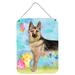 The Holiday Aisle® English Bulldog Easter Hanging Prints Wall Décor Metal in Blue/Gray/Green | 12 H x 16 W x 0.03 D in | Wayfair