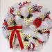 Latitude Run® Ladybug Spring Wreath 24 inches Indoor/Outdoor Handmade Deco Mesh Burlap/Deco Mesh in Black/Red | 24 H x 24 W x 6 D in | Wayfair