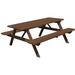 Gracie Oaks Amedee Wooden Outdoor Picnic Table Wood in Brown | 60" W x 70" L x 30" H | Wayfair CE6071F7109B4298A5F19DA6FCB1A2CD