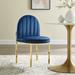 Isla Channel Tufted Performance Velvet Dining Side Chair by Modway Upholstered in Blue/Yellow | 32.5 H x 21 W in | Wayfair EEI-3802-GLD-NAV
