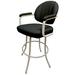 Latitude Run® Crestino Swivel Counter, Bar & Extra Tall Stool Upholstered/Metal in Black/Brown | 44 H x 20 W x 21 D in | Wayfair