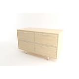 Chapman Tronk Design 4 Drawers Double Dresser Wood in White/Brown | 29 H x 47 W x 23 D in | Wayfair CHP_2U_2DW_MPL_WH