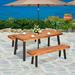 Wade Logan Finchamp Rectangular 30" Outdoor Table Wood/Metal in Black/Brown | 30 H x 70 W x 32.5 D in | Wayfair 4D074048EC20403DA5D0DDC4E3FB8E97