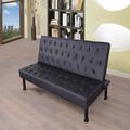 Red Barrel Studio® Julii Twin Tight Back Convertible Sofa Faux Leather/Wood in Black | 75 W x 45 D in | Wayfair 7ED6073DBE7A4445B3F06DECE2B1CE6B