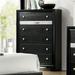 Everly Quinn 5 Drawer Chest Wood in Black | 51.38 H x 34.25 W x 16.63 D in | Wayfair 6B1FAFD9F9BB4C89BF4B61B6B72CF999