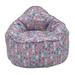 Zoomie Kids The Pod Medium Bean Bag Chair Cotton/Denim/Microfiber/Microsuede/Stain Resistant/Water Resistant in Pink/Gray | Wayfair