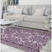 Indigo/White 120 x 96 x 0.08 in Area Rug - Bungalow Rose Power Loom Plum/Purple/Ivory Rug Polyester | 120 H x 96 W x 0.08 D in | Wayfair