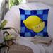 Winston Porter Groverson Lemon in Blue by Ute Nuhn Indoor/Outdoor Checkered 14" Throw Pillow Polyester/Polyfill blend | 14 H x 14 W x 3 D in | Wayfair