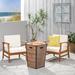 Highland Dunes Kimbrel Outdoor 3 Piece Set w/ Cushions Wood in Brown | Wayfair 664B642BB0244ED2B6F6CF0652F4A565