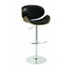 Brayden Studio® Porth Swivel Adjustable Height Bar Stool Upholstered/Leather/Metal/Faux leather in Black | 20.25 W x 20.75 D in | Wayfair