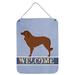 Ebern Designs Chihuahua Welcome Hanging Prints Wall Décor Metal in Gray/Indigo | 12 H x 16 W x 0.03 D in | Wayfair FCAB604C244347F8A36E4612922FD931