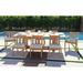 Foundry Select Crelake Rectangular 8 - Person Teak Expansion Table Outdoor Dining Set w/ Sunbrella Cushions Wood/Teak in Brown/White | Wayfair