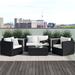 Wade Logan® Hardesty 4 Piece Rattan Sofa Seating Group w/ Cushions Synthetic Wicker/All - Weather Wicker/Wicker/Rattan | Outdoor Furniture | Wayfair