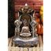 World Menagerie Pennwyn Meditating Buddha Gautama Amitabha Sitting on Lotus Figurine Resin in Brown/Gray | 5.25 H x 5.25 W x 4.25 D in | Wayfair