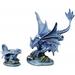 World Menagerie 2 Piece Pisek Aqua Elemental Pearl Water Dragon Figurine Set Resin in Blue/Gray/White | 10.25 H x 8.5 W x 7.75 D in | Wayfair