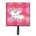 Harriet Bee Fabio Polkadots Unicorn Wall Key Organizer w/ Key Hooks Metal in Pink | 5.75 H x 4.25 W x 1.25 D in | Wayfair