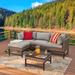 Andover Mills™ Hesse 5 Piece Rattan Sectional Seating Group w/ Cushions Synthetic Wicker/All - Weather Wicker/Metal/Wicker/Rattan | Outdoor Furniture | Wayfair