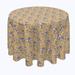 Canora Grey Mcdevitt Floral Round Tablecloth Polyester in Gray/Orange | 102 D in | Wayfair 60E8B7C2AE6647C79C61D16583E3291C