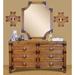 Bayou Breeze Kailee 6 Drawer Double Dresser w/ Mirror Wicker/Rattan in Brown/White | 34 H x 58 W x 20 D in | Wayfair