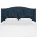 Canora Grey Narcisse Wingback Headboard Upholstered/Polyester in Black | 56 H x 82 W x 10 D in | Wayfair 831356AAD3C3429293A56C6E6A95A025