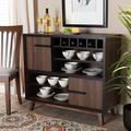 George Oliver Lawrenceville Bar Cabinet Wood in Brown | 34.84 H x 15.55 D in | Wayfair F47930FD2CE34D158D66D162D73B78F5