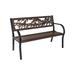 Rosalind Wheeler Coffman Tube Steel Park Outdoor Bench Metal in Brown/Gray | 32 H x 50 W x 19 D in | Wayfair 9A783940E4694D06BD9FDD16D2F81F54