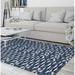 Blue/Navy 108 x 0.08 in Area Rug - Corrigan Studio® Strom Geometric Navy/White Area Rug Polyester | 108 W x 0.08 D in | Wayfair