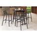 Oxford Garden Eiland Square 4 - Person 36" Long Powder Coated Aluminum Bar Height Outdoor Dining Set Metal in Black/Brown | 41 H x 36 W x 36 D in | Wayfair