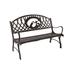 Canora Grey Michell Iron Park Outdoor Bench Metal in Brown | 36 H x 50 W x 27 D in | Wayfair 9E033D170E584BCBA0EFB9CA73A75826