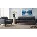 Corrigan Studio® 85.43" Linen Square Arm Sofa w/ Reversible Cushions Linen in Gray | 33.7 H x 85.43 W x 37.6 D in | Wayfair