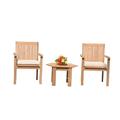 Rosecliff Heights Mashburn 3 Piece Teak Bistro Set Wood/Teak in Brown/White | 31 H x 82 W x 24 D in | Outdoor Furniture | Wayfair