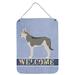 Ebern Designs Chihuahua Welcome Hanging Prints Wall Décor Metal in Gray/Indigo | 12 H x 16 W x 0.03 D in | Wayfair 46E691D0A9C3487EAFB24DC4A3CF935C